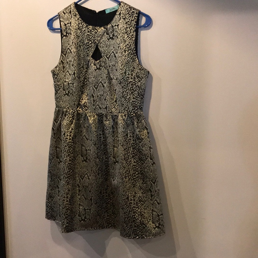 Gold snake print dress